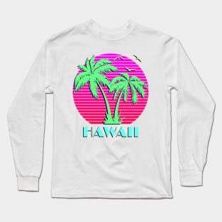 Hawaii Palm Trees Sunset Long Sleeve T-Shirt